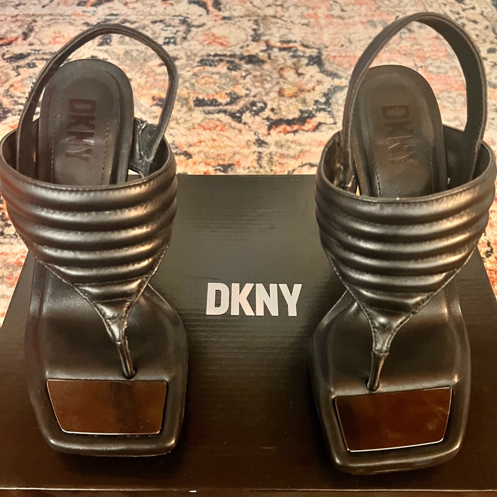 DKNY Black Strappy Sandals